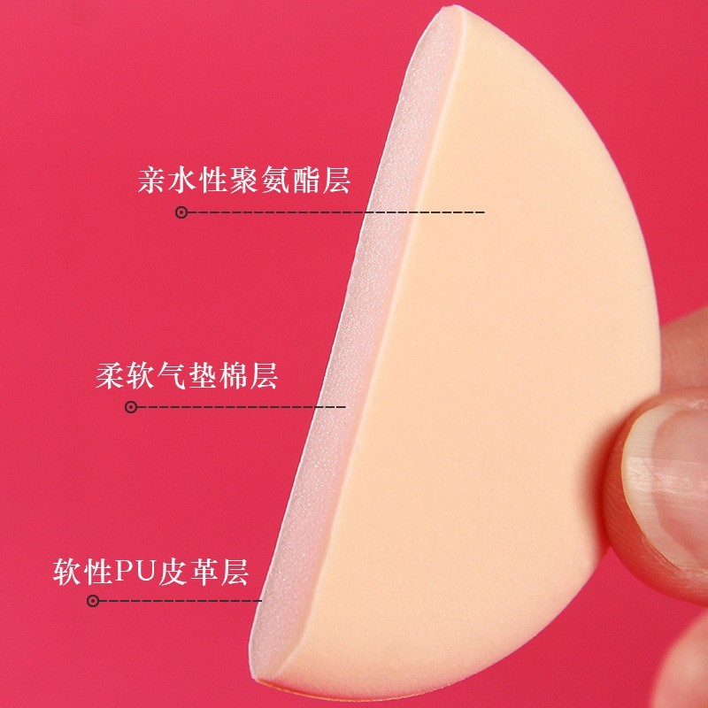 气垫粉扑定制OEM 卡通圆形亲水性干湿两用非乳胶上妆粉扑图2