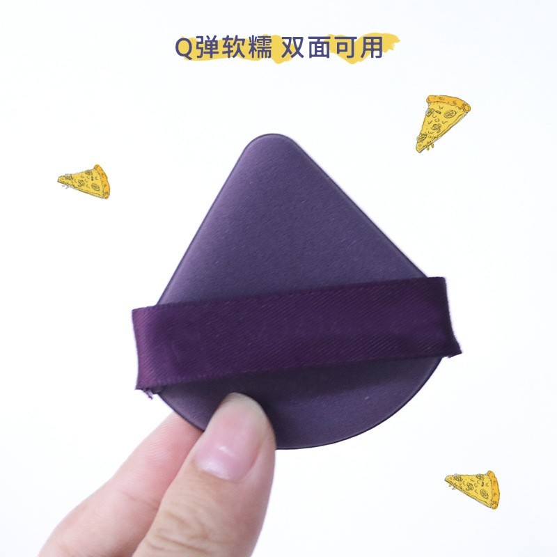 乔迟三角披萨气垫粉扑干湿两用不吃粉三角化妆棉亲水性双面用图2