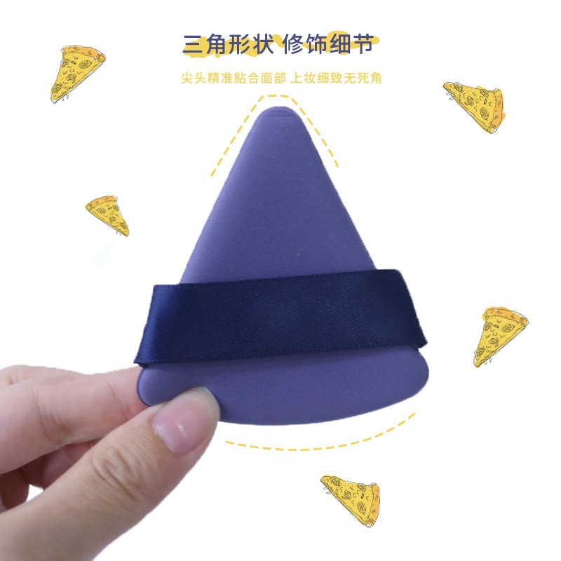 乔迟三角披萨气垫粉扑干湿两用不吃粉三角化妆棉亲水性双面用图3