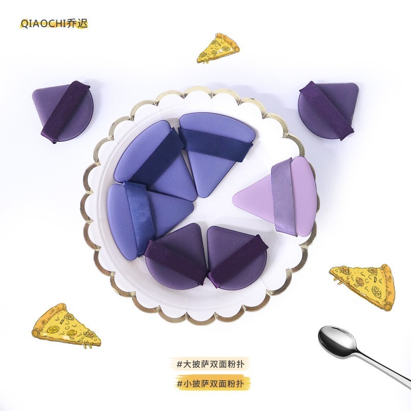 乔迟三角披萨气垫粉扑干湿两用不吃粉三角化妆棉亲水性双面用图4