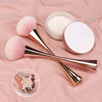 定制四叶草化妆刷子平底柄带镜子散粉刷美妆工具小蛮腰化妆刷厂家