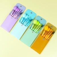 8支迷你马卡龙化妆刷套装小批量定制logo便携美妆工具厂家