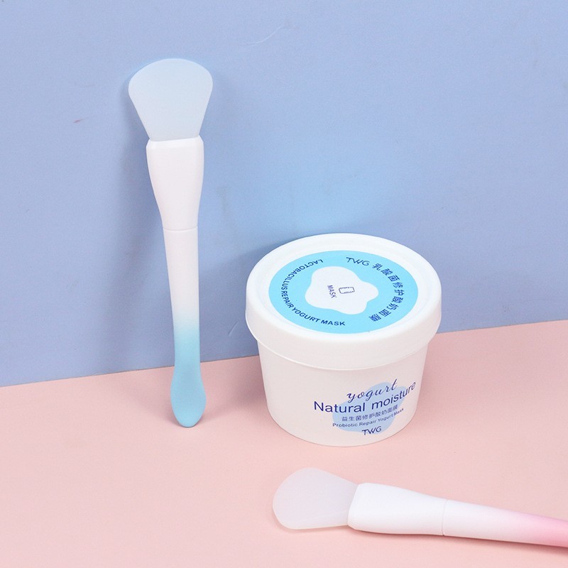 新款鱼尾双头面膜刷炫彩色美妆工具涂抹面膜硅胶刷子定制厂家图3