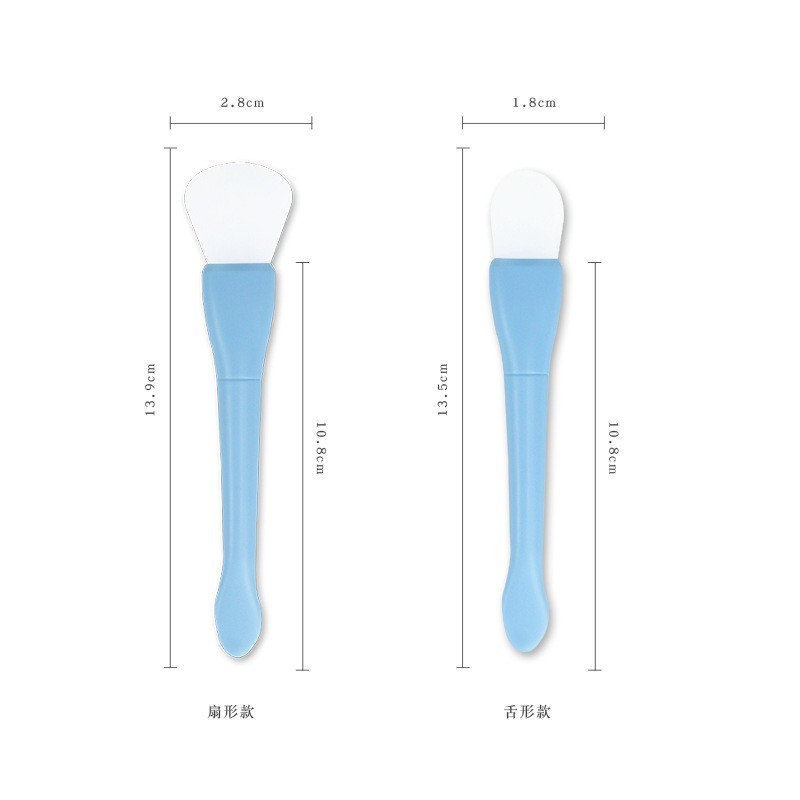 新款鱼尾双头面膜刷炫彩色美妆工具涂抹面膜硅胶刷子定制厂家图2