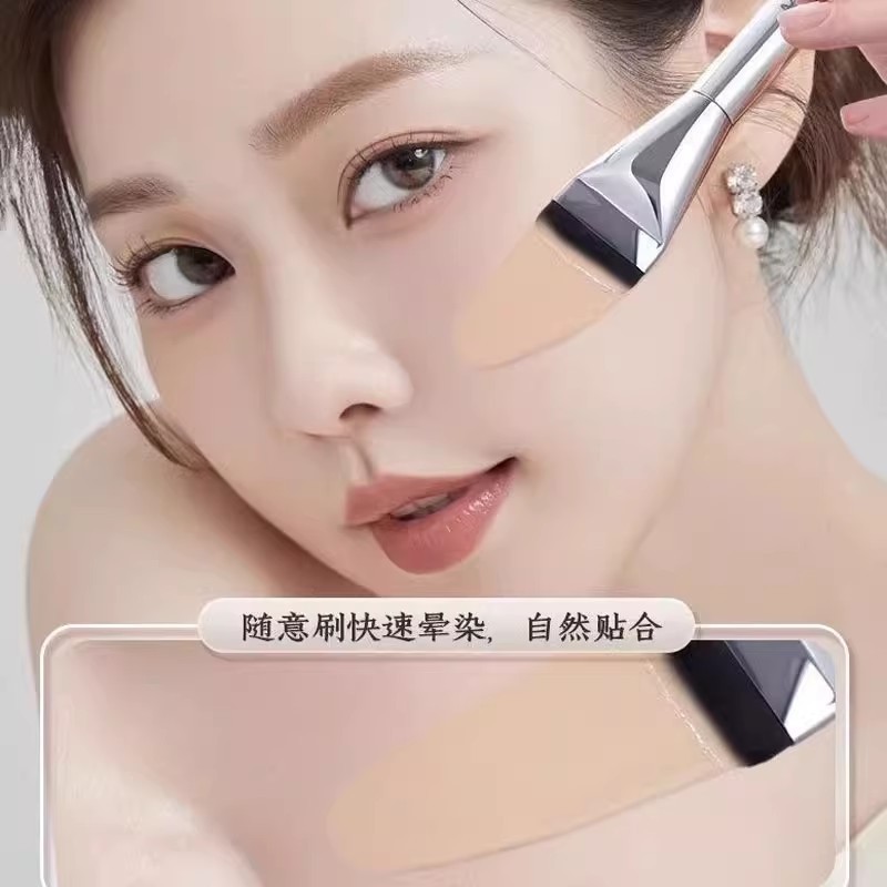 一字粉底刷化妆刷扁头不吃粉无痕粉底液盘刷超薄遮瑕化妆刷图2
