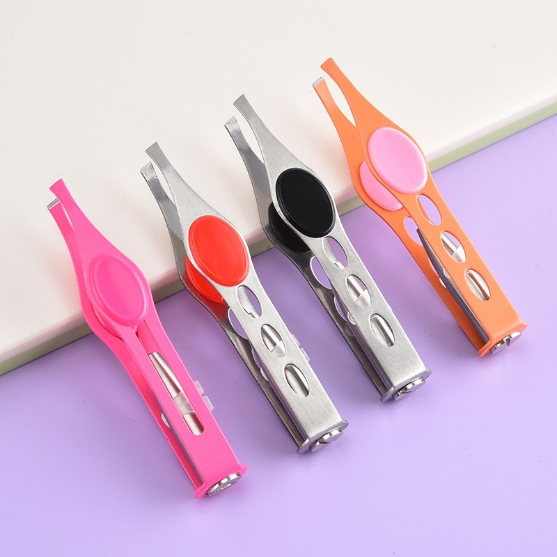 带灯眉夹LED眉毛夹修眉镊子睫毛眉钳多功能美妆工具套装图5