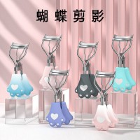 睫毛夹 不锈钢迷你可爱猫爪便携卷翘器局部假睫毛夹子定制