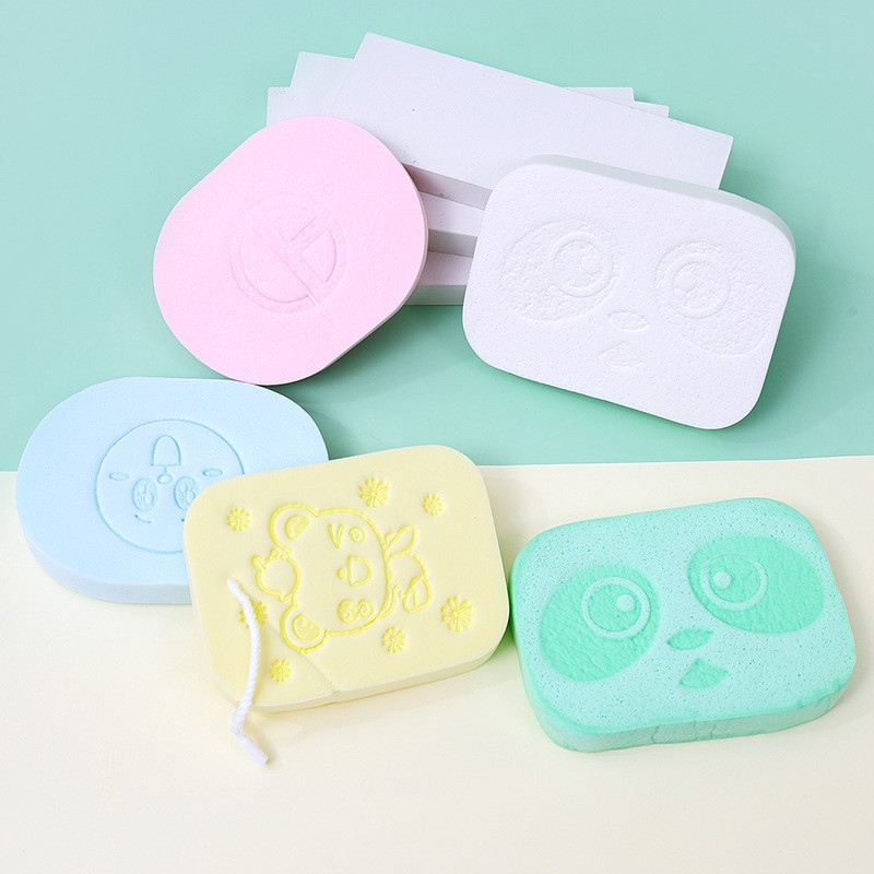 工厂定制加厚18T洗脸扑洗颜棉颜色随机洁面扑卸妆清洁亲肤PVA海绵图2