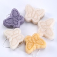 蝴蝶形状魔芋洁肤棉支持开模定做多种规格形状脸部洁肤洗颜棉