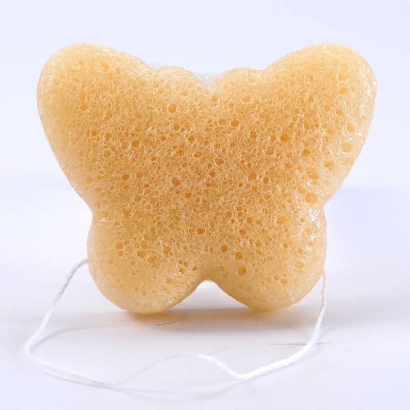 蝴蝶形状魔芋洁肤棉支持开模定做多种规格形状脸部洁肤洗颜棉图4