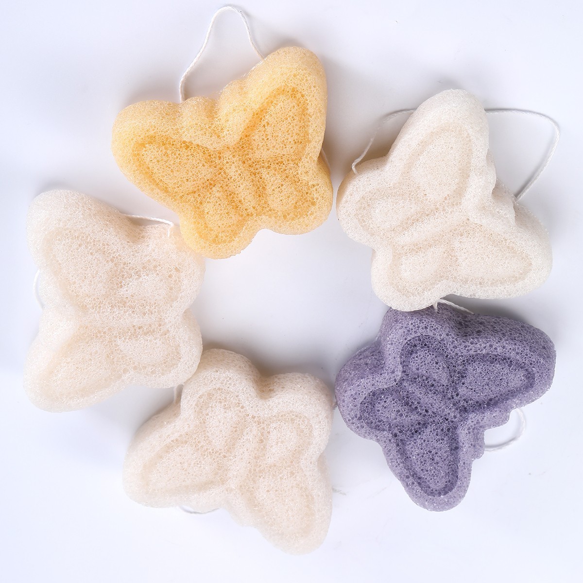 蝴蝶形状魔芋洁肤棉支持开模定做多种规格形状脸部洁肤洗颜棉图2