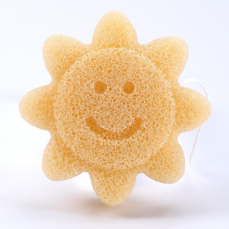 太阳花形状魔芋洗脸扑来图来样定做魔芋洁肤棉脸部清洁海绵扑图3
