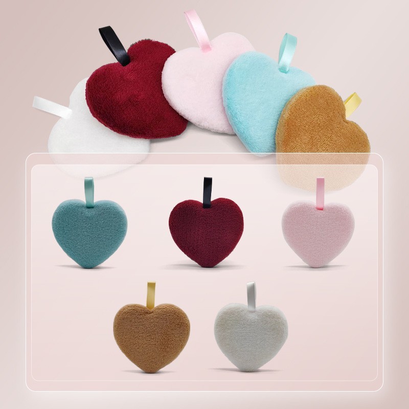 心形卸妆扑 海绵植绒卸妆粉扑可水洗卸妆海绵粉扑懒人卸妆洁面扑图4