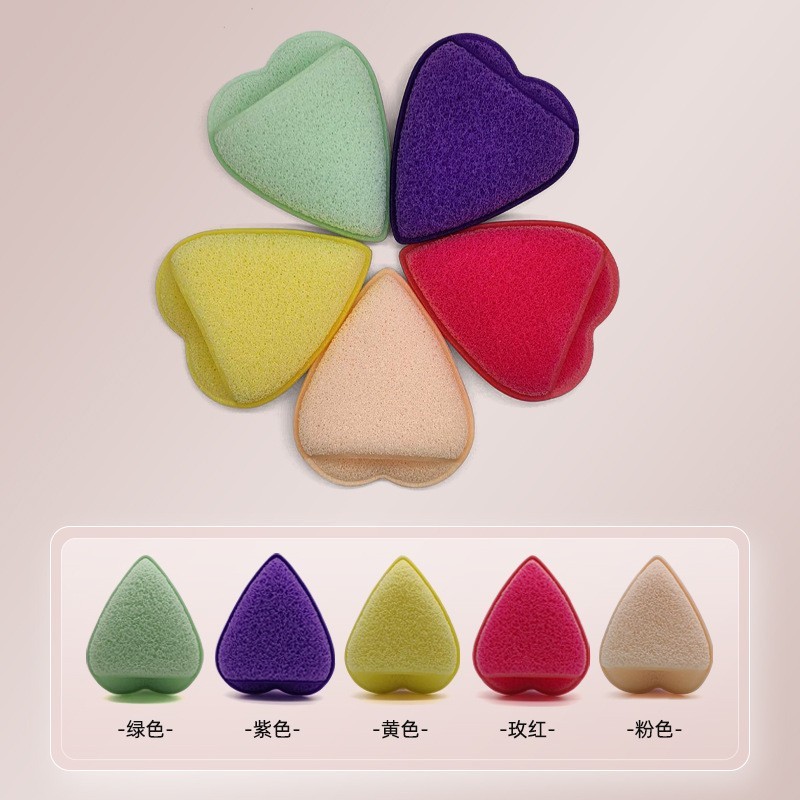 定制心形洗面扑海绵深层清洁洁面扑清洁卸妆懒人粉扑面部清洁工具图3