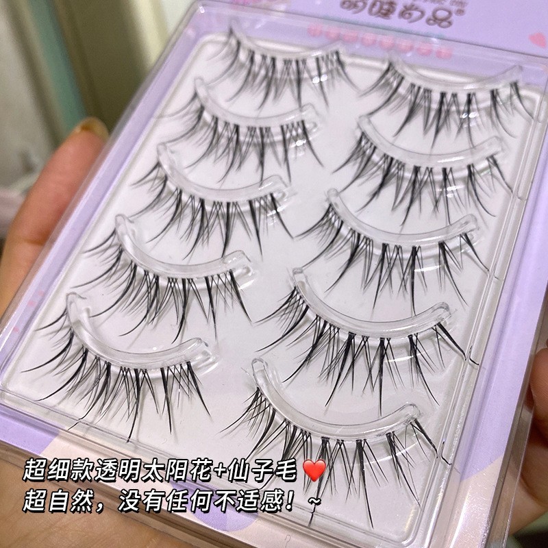 定制M08空气感太阳花仙子假睫毛自然空气感透明细梗假睫毛厂家图3