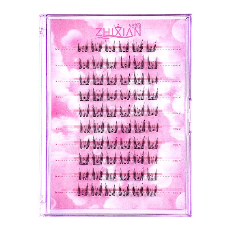 定制免胶假睫毛女自然全系列睫毛书无梗狐系猫精灵单簇妈生感跨境图3