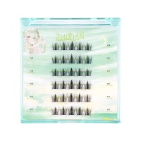 免胶假睫毛女自然全系列睫毛书无梗狐系小野兔单簇纯野妈生感跨境