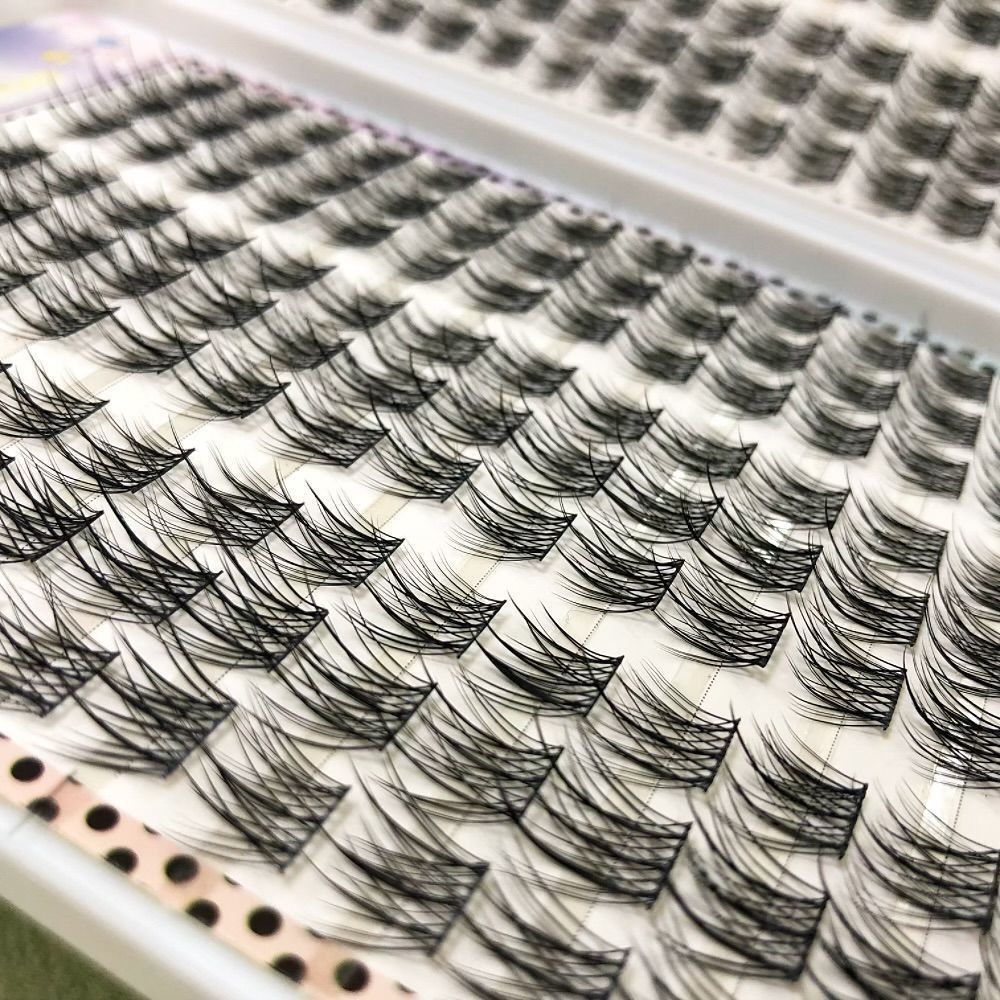 新款大容量美人鱼睫毛书新手层次凌乱感自然懒人单簇毛流感假睫毛图3