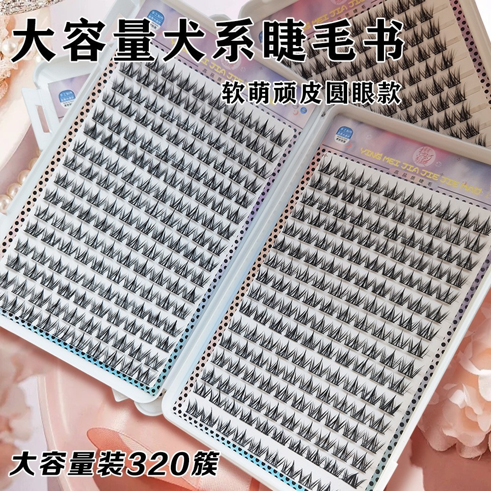 大容量漫画犬系睫毛书自然仿真懒人浓密款单簇自嫁接假睫毛新手图4