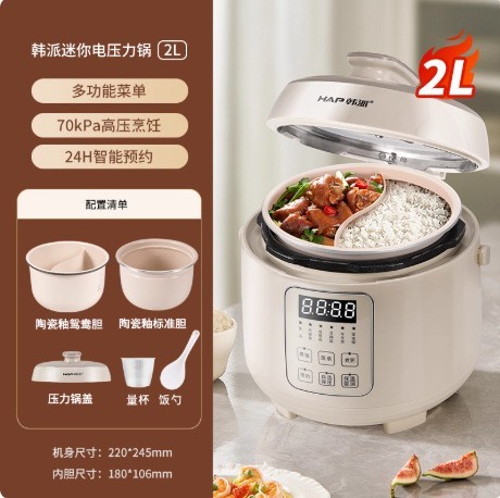 家用迷你电压力锅小容量1-3人小型电加工定制跨境鸳鸯胆图2