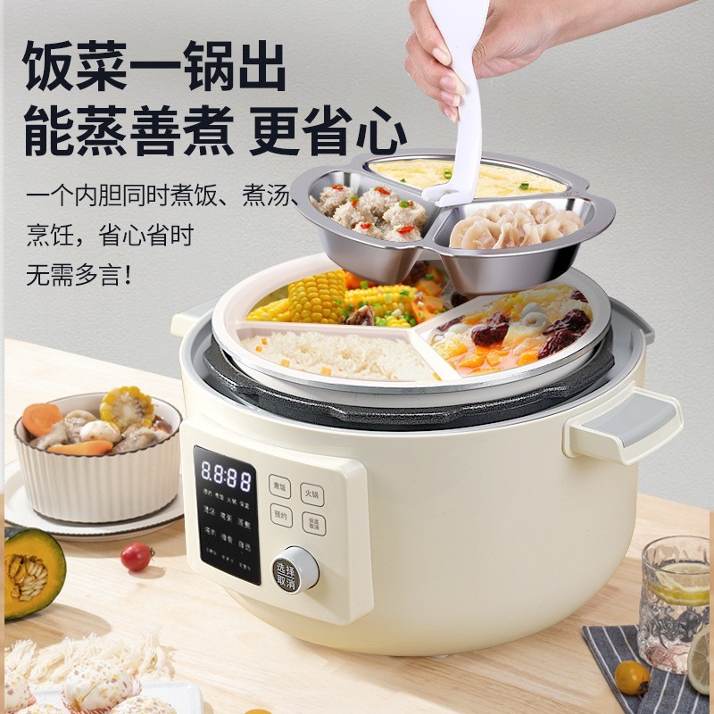跨境韩派电脑款电压力锅源头工厂5升P01大容量三格不沾内胆定制图4
