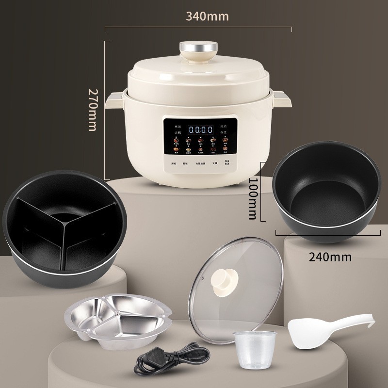 家用电压力锅电火锅配三格内胆蒸盘蒸饭工厂出口定制图2