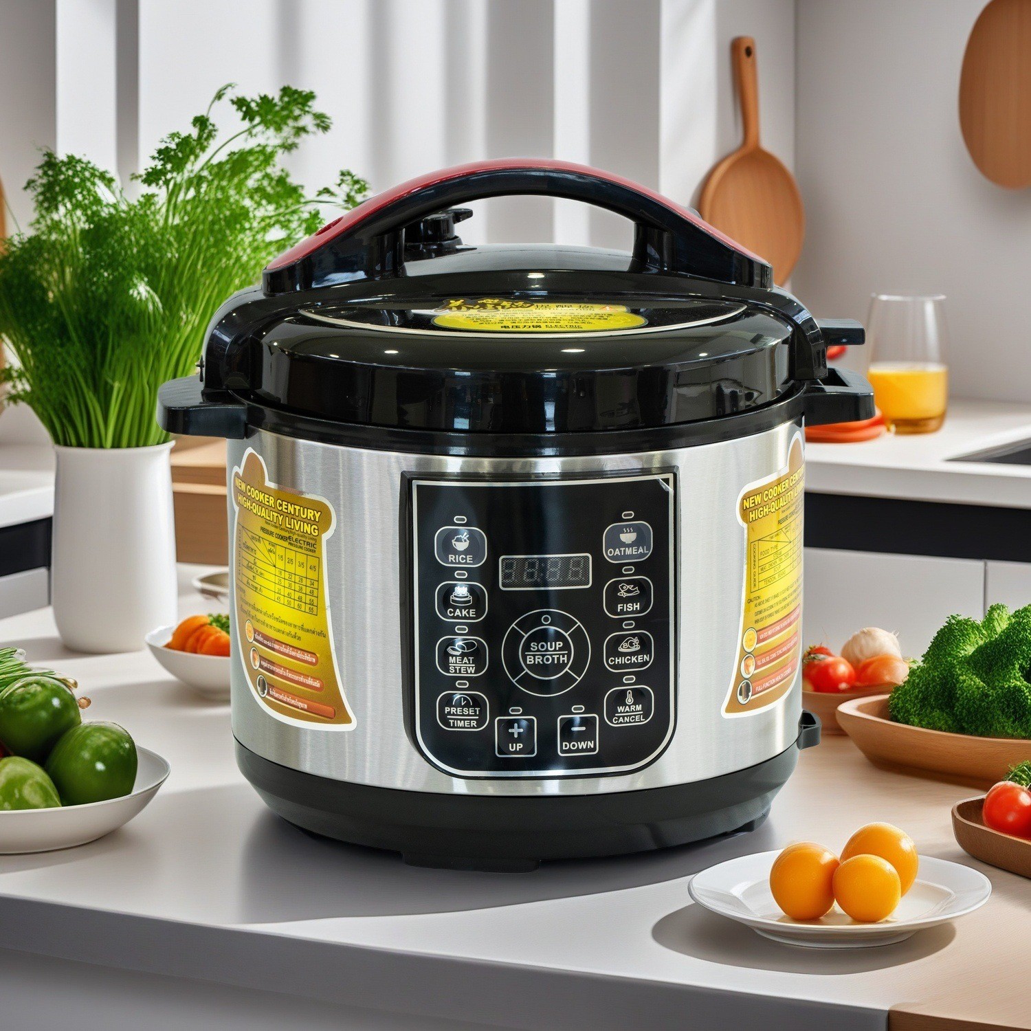 新款高压焖煮电饭高压锅5升家用4-5人不锈钢内胆全自动电压力锅