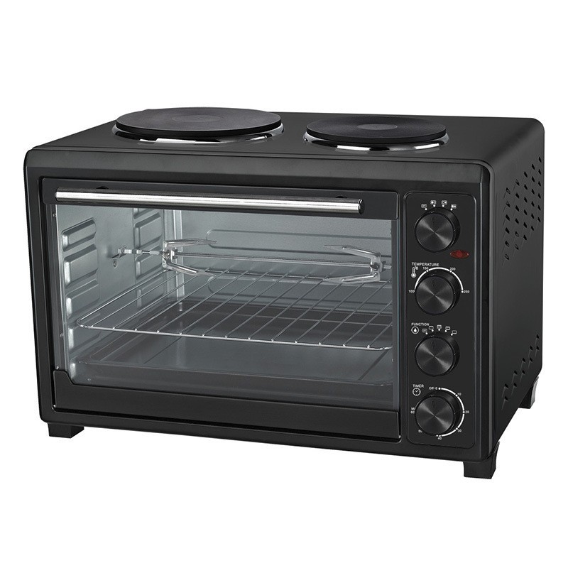 48L双炉头烤箱多功能烘焙大容量转叉带炉头电烤箱外贸出口