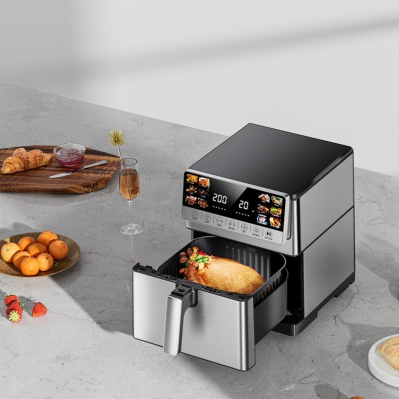 源头工厂出口新款五金全包上下加热空气炸锅8L大容量图4