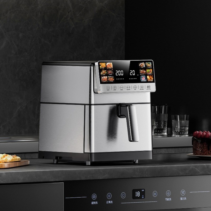 源头工厂出口新款五金全包上下加热空气炸锅8L大容量图5