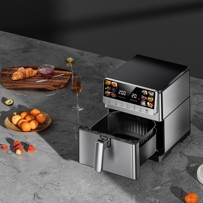 源头工厂出口新款五金全包上下加热空气炸锅8L大容量图2