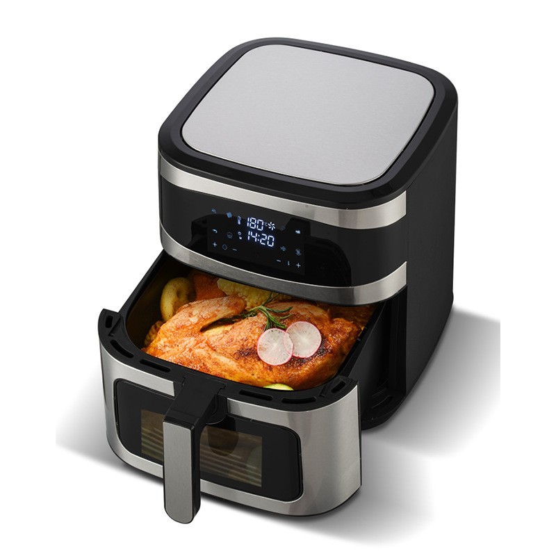 8L新款大容量家用空气炸锅不锈钢多功能智能全自动上下加热电炸锅图3