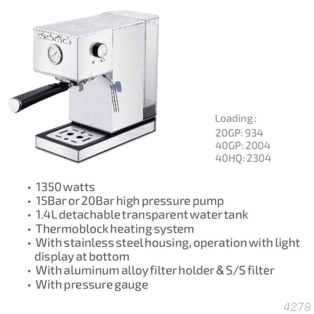 出口跨境咖啡机家用商用意式半全自动现磨高压蒸汽可打奶泡咖啡机图2
