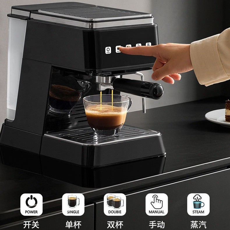跨境意式咖啡机半自动高压萃取家用半自动蒸汽泵压浓缩打奶泡一体图4