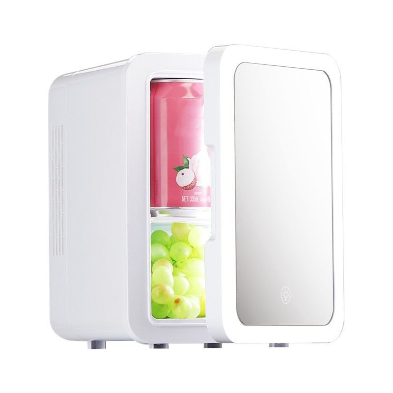 欧美4L美妆镜面LED灯带小型冷藏冰箱冷热两用迷你化妆品车用车载图3