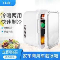 8L跨境欧美车载冰箱车家两用迷你冷藏便携冷暖箱加热制冷化妆镜面