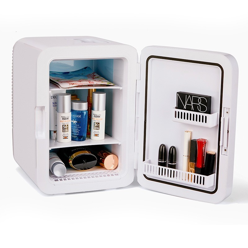 10L迷你车载冰箱型化妆镜冰箱LED照明两用拎手车载迷你小型冰箱图5