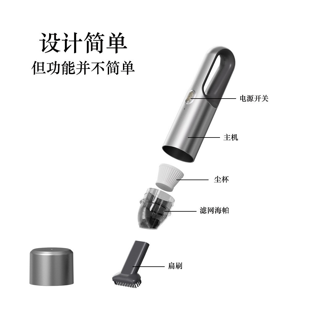 无线充电吸尘器便携式手持家用车载用强劲吸力大功率跨境车内图2