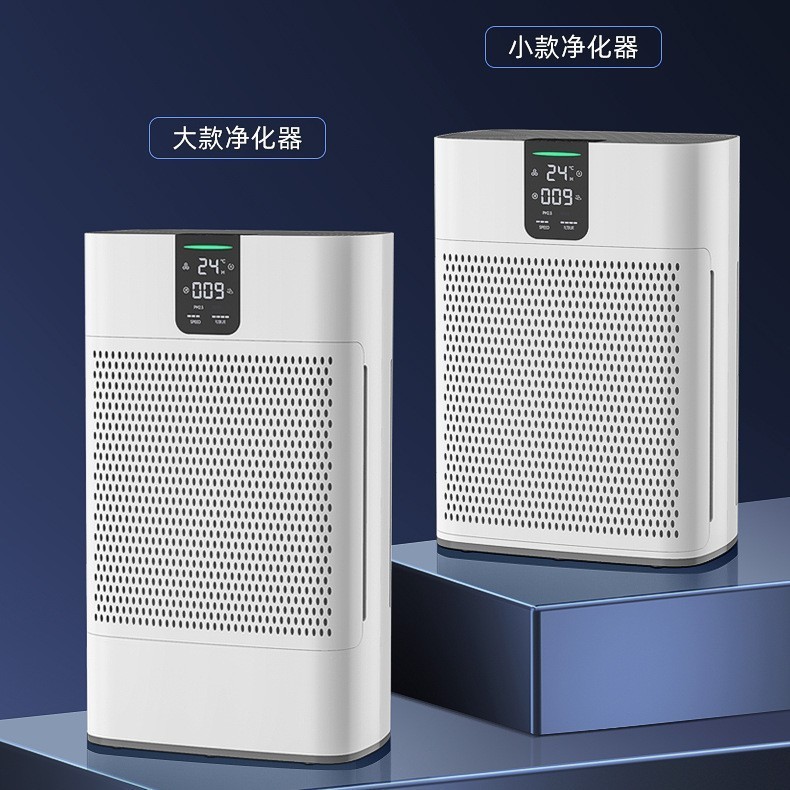 智能空气净化器家用桌面负离子杀菌UV除甲醛室内净化机双滤网跨境图2
