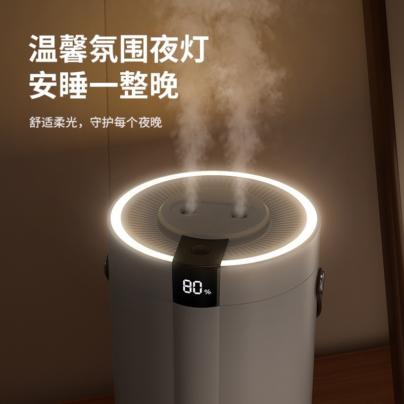 新款小型加湿器大容量双喷雾无线家用静音便携办公室卧室桌面大雾图5