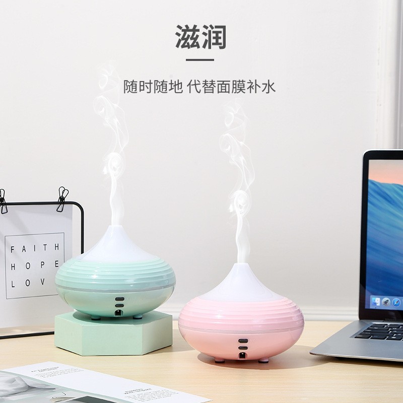 办公室桌面静音USB家用室内七彩加湿器迷你空气净化香薰加湿器图3