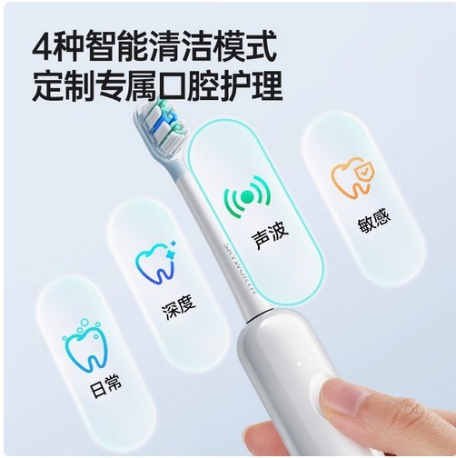 扫振电动牙刷成人跨境软毛声波震动智能压力感应超长续航图3