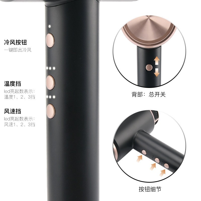 新款网红锤子吹风机负离子恒温电吹风懒人便携吹风筒定制图3
