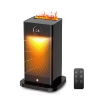 遥控火焰加湿器PTC陶瓷暖风机取暖器电热风机跨境爆款