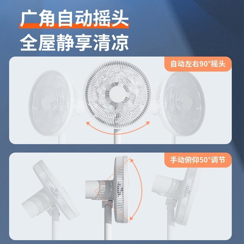 跨境专供电风扇家用落地扇卧室静音摇头台地扇大风力遥控落地风扇图3
