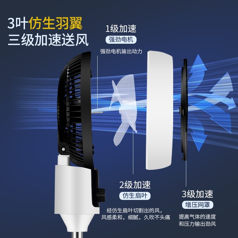 定制空气循环扇家用电风扇伸缩式静音学生宿舍桌面办公室小型风扇图4