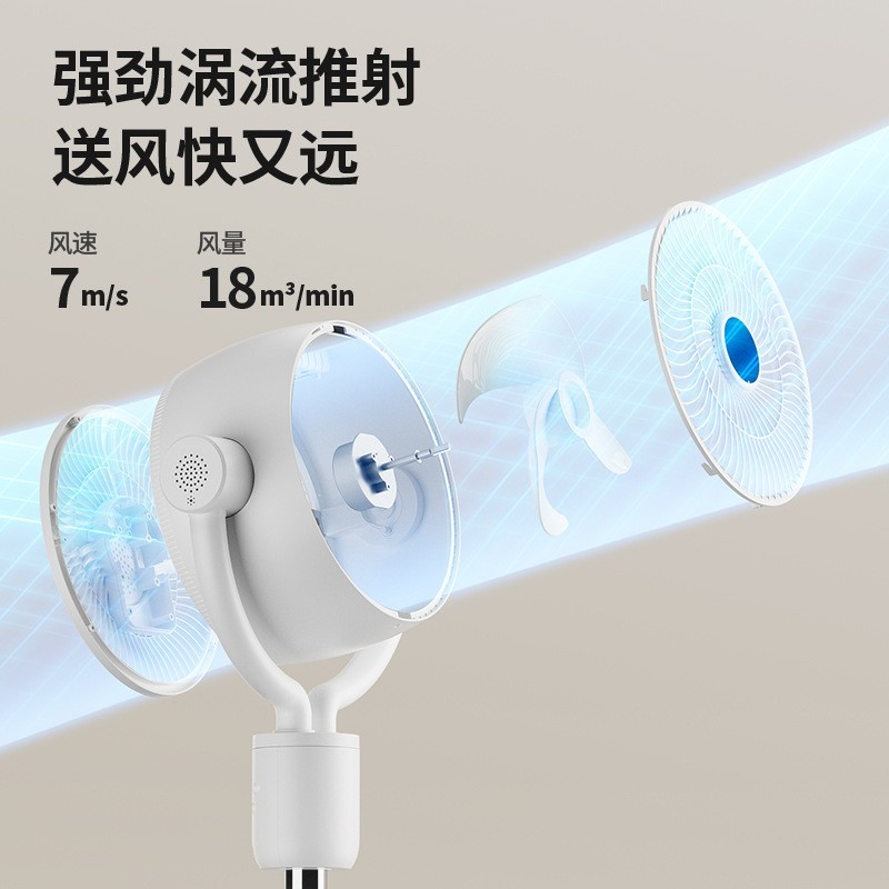 语音空气循环扇家用电风扇遥控式8字摇头落地扇涡轮智能大风量图3
