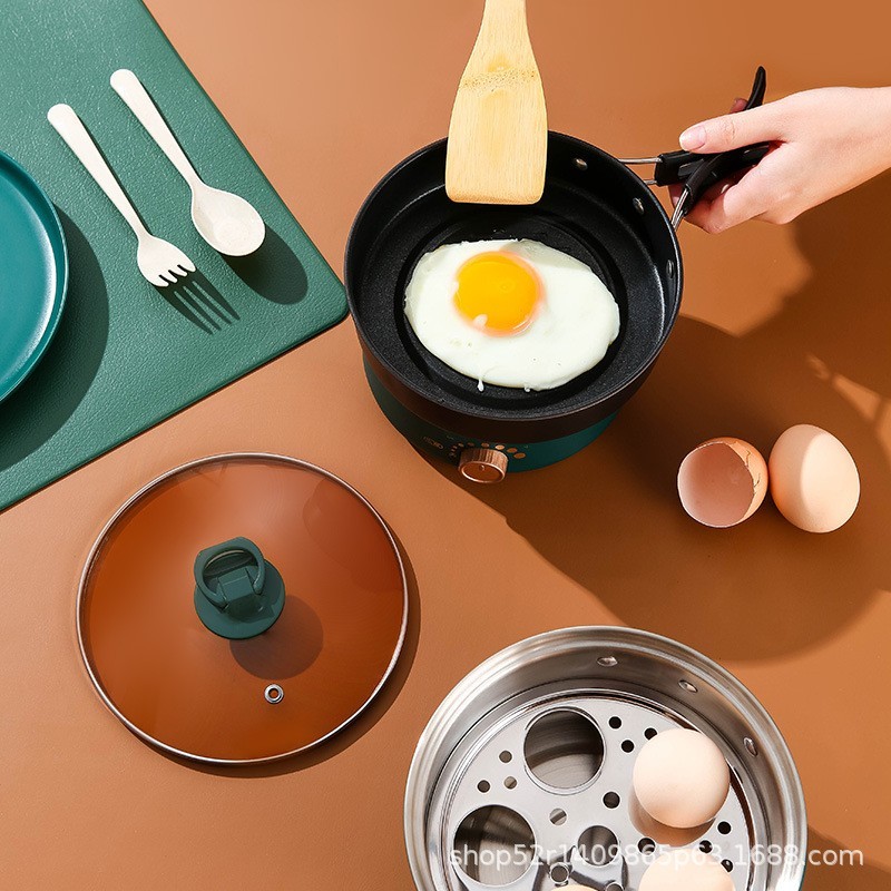 可定制多功能电煮锅便携式旅行锅不锈钢蒸炒煎煮一体锅图5