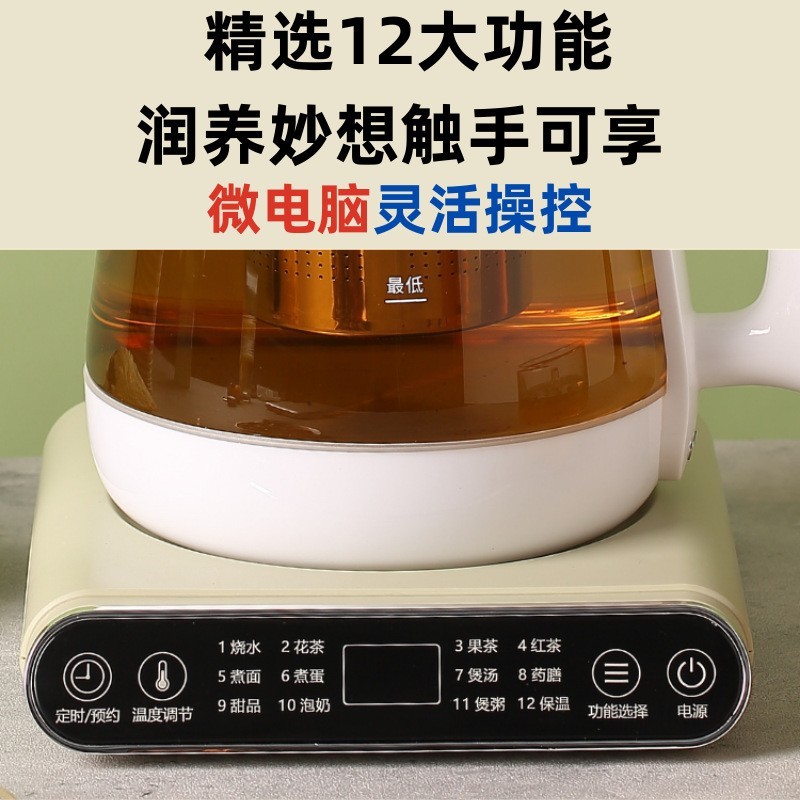 养生壶家用多功能烧水壶小型热水壶玻璃煮茶器英110V定制煎药壶图5