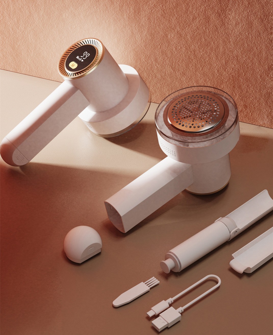 毛球修剪器大容量数显充电款即插即用织物带粘毛器衣物剃毛器图5